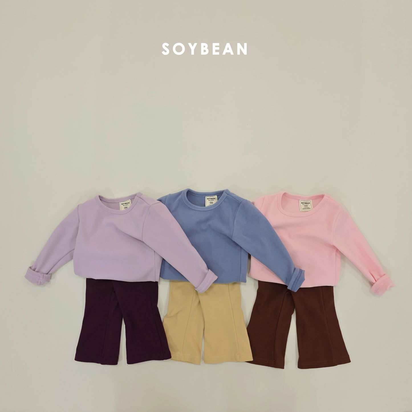 (Pre-order) Soybean Kids Winter - Puffy Contrast Flare Set 퐁실배색플레어세트 (3 Colors)