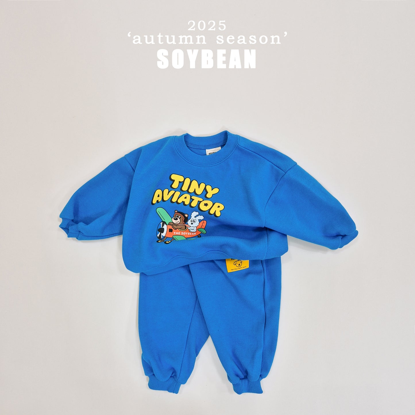 (Pre-order) Soybean Kids - Little Airplane Top & Bottom Set 꼬마비행기상하복 (3 Colors)