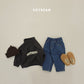 (Pre-order) Soybean Kids Winter - Cozy Tapered Fleece-Lined Denim Pants 포근테이퍼드데님팬츠 (2 Colors)