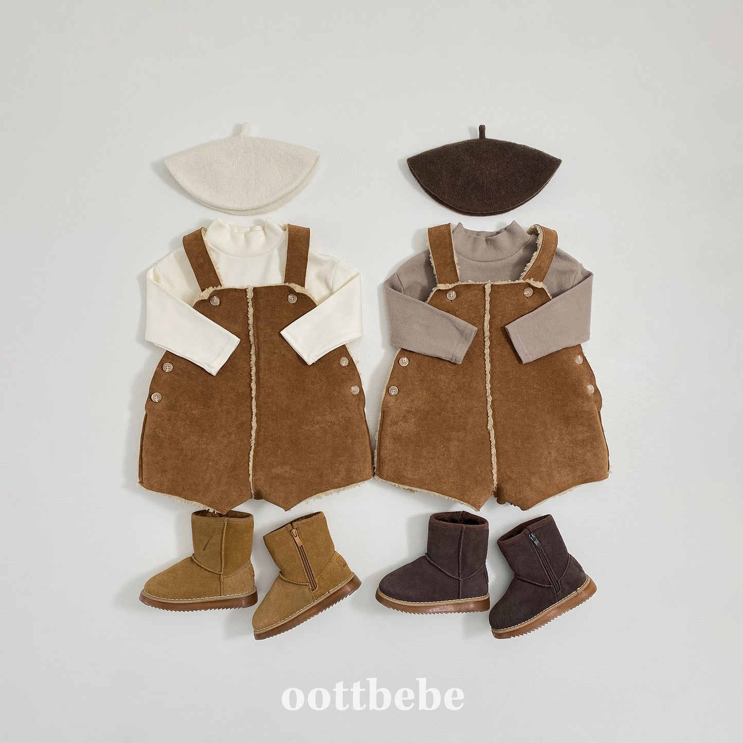 (Pre-order) OOTTBEBE Winter - Mustang Short Overall 무스탕숏오버롤
