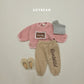 (Pre-order) Soybean Kids Winter - Lovely Bouclé Embroidered Sweatshirt 러블리뽀글맨투맨 (2 Colors)