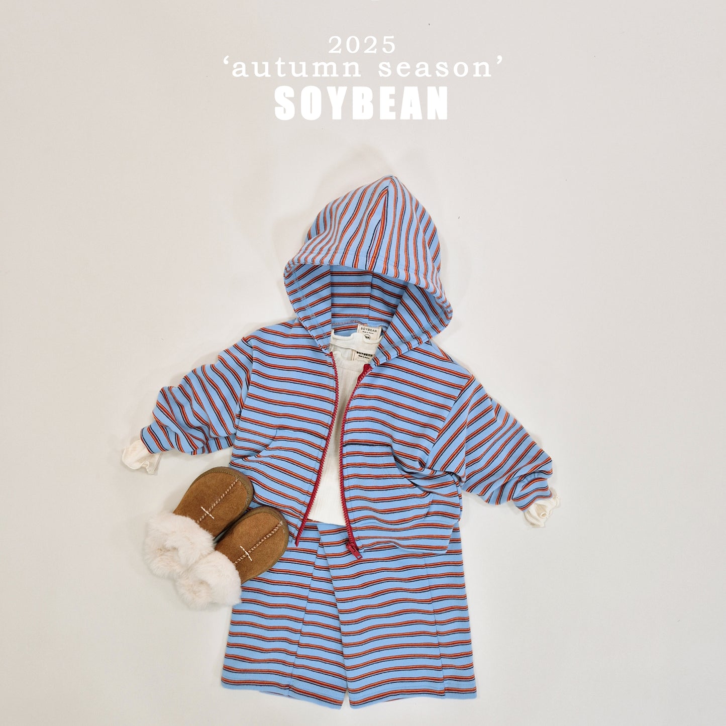 (Pre-order) Soybean Kids - Y2K Stripe Top & Bottom Set Y2K스트라이프셋업 (2 Colors)