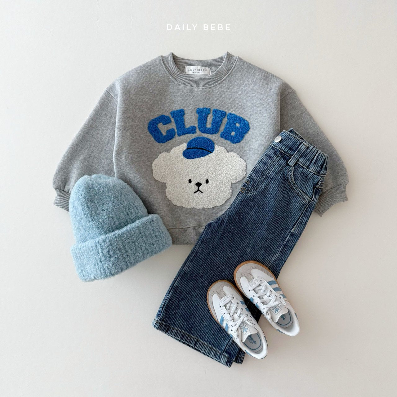 (Pre-order) Daily Bebe Winter - Kids' Club Bichon Fleece Sweatshirt 클럽 비숑 맨투맨 (2 Colors)