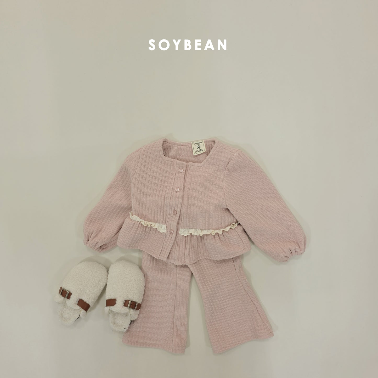 (Pre-order) Soybean Kids Winter - Mochi Square Top & Bottom Set 모찌스퀘어상하 (2 Colors)