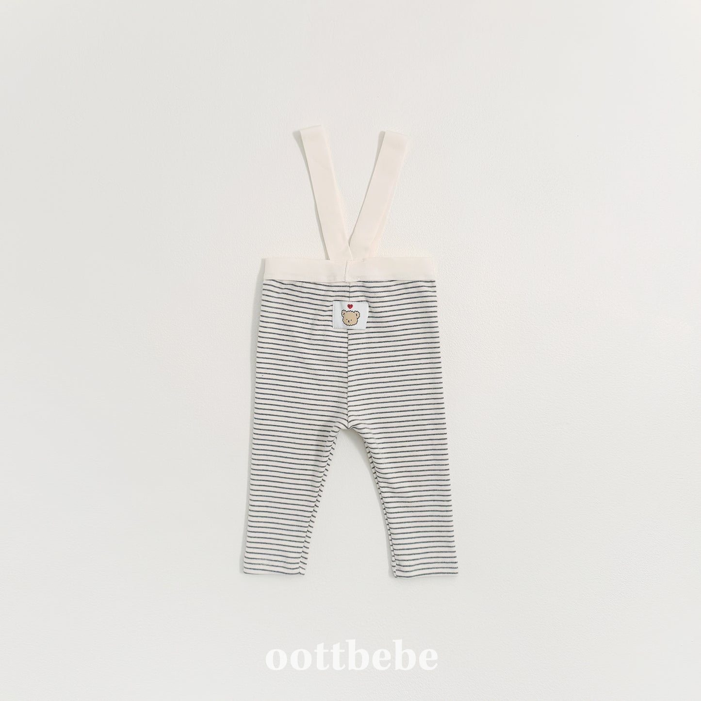 (Pre-order) OOTTBEBE Winter - (Bebe) Suspender Stripe Leggings 윈터멜빵레깅스 (3 Colors)