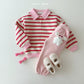 (Pre-order) Daily Bebe - Kids’ Collar Striped Sweatshirt 카라 단가라 맨투맨 (2 Colors)