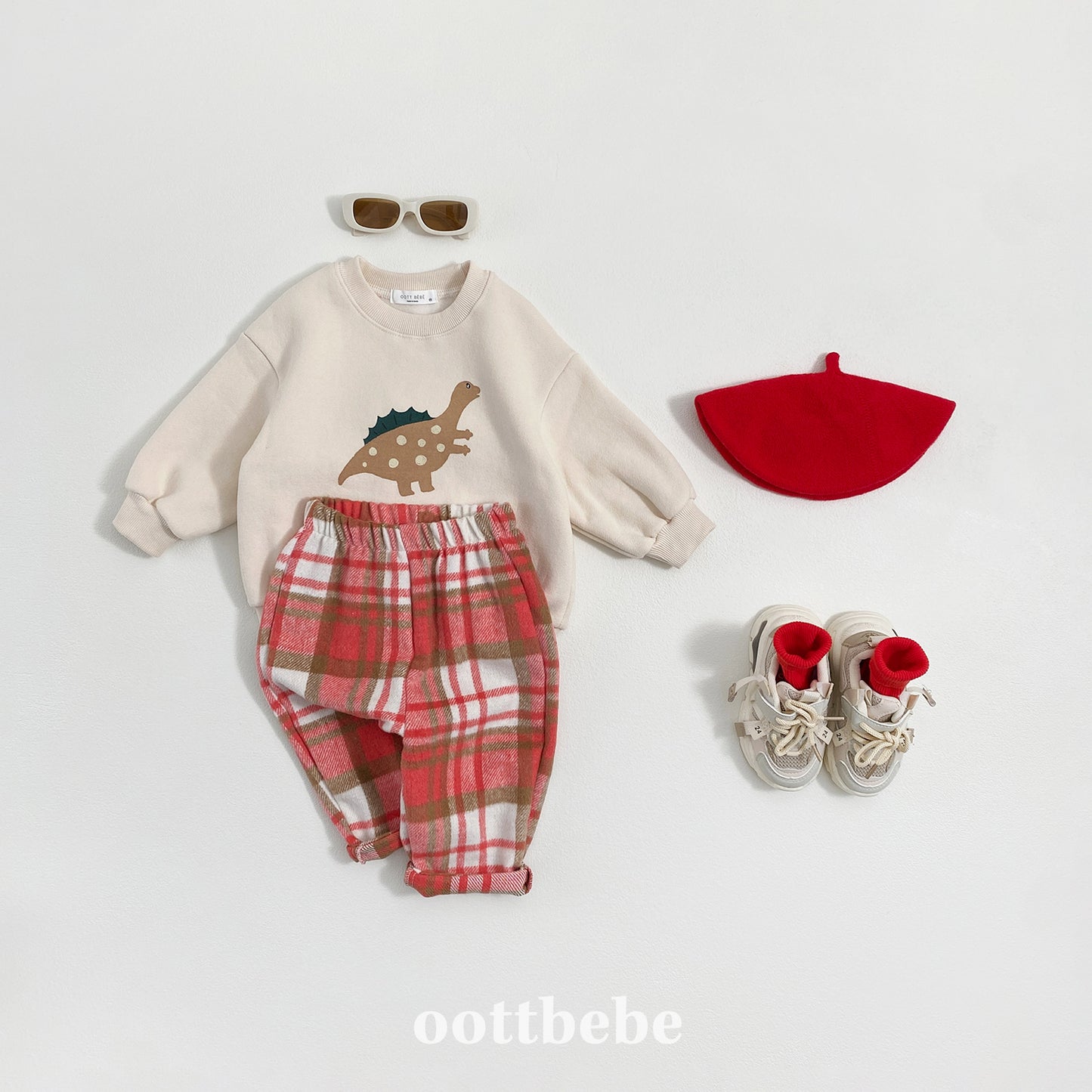 (Pre-order) OOTTBEBE Winter - Cozy Check Pants 웨하스체크팬츠 (4 Colors)