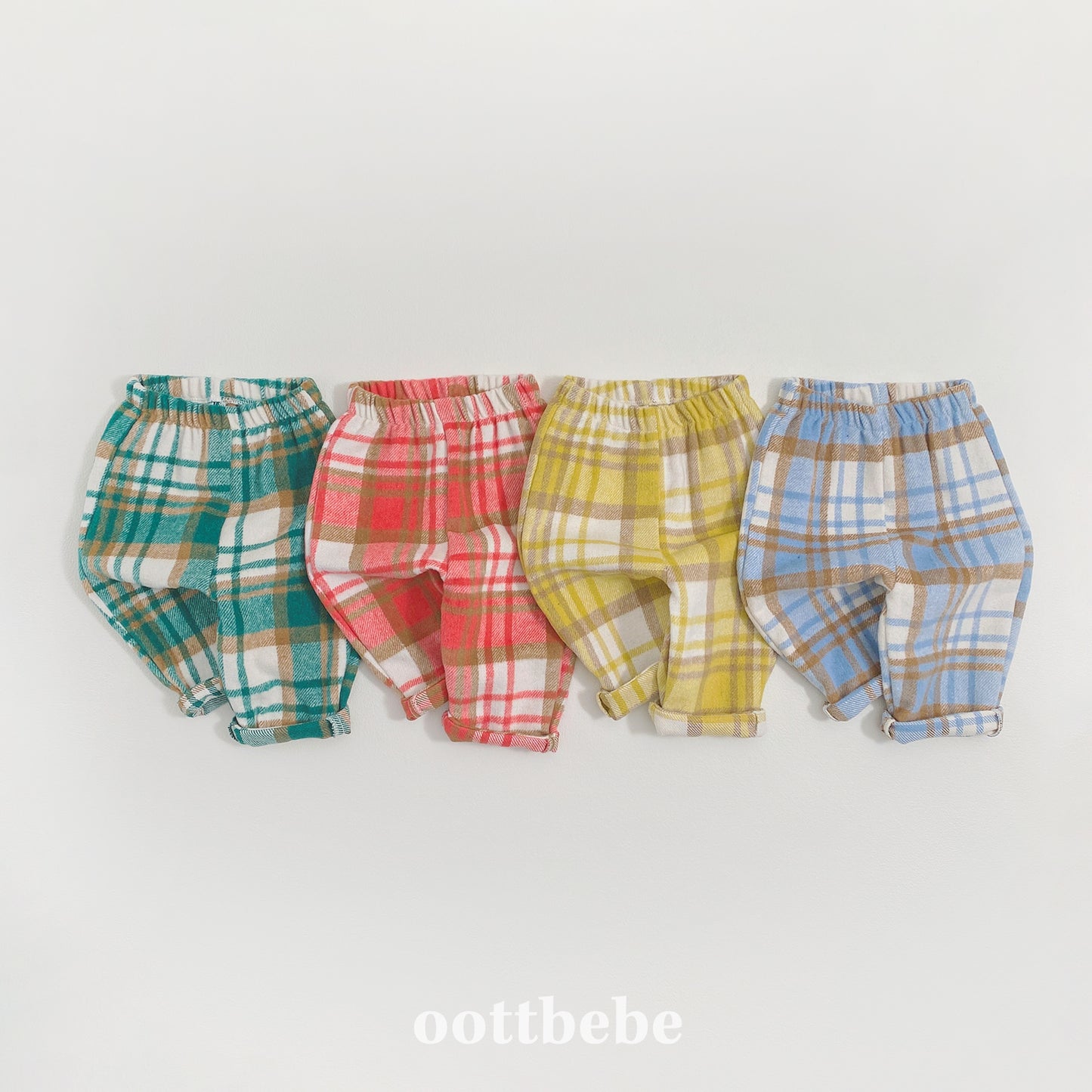 (Pre-order) OOTTBEBE Winter - Cozy Check Pants 웨하스체크팬츠 (4 Colors)