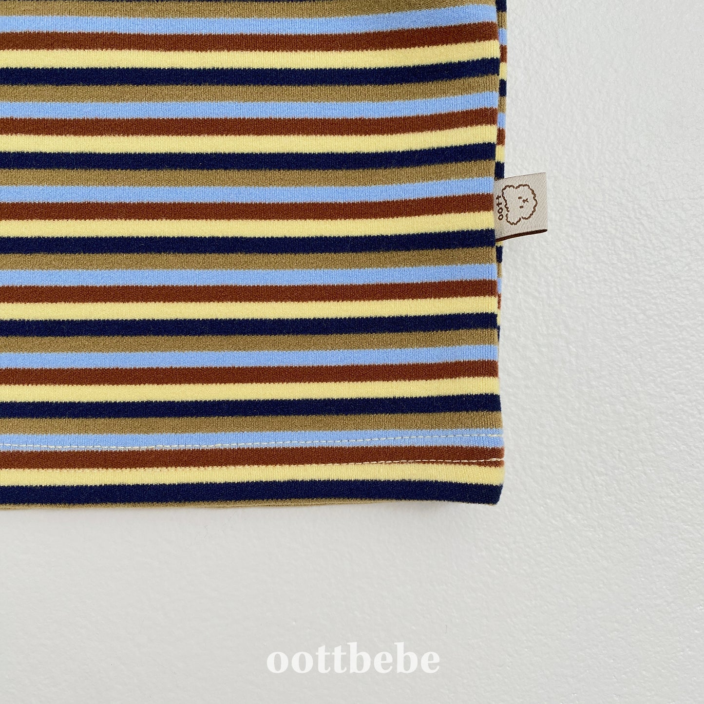 (Pre-order) OOTTBEBE Winter - Chunky Ribbed Stripe Tee 봉봉시보리티 (2 Colors)