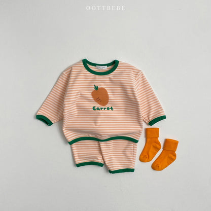 (In Stock) OOTTBEBE - Veggie Top and Bottom Set 채소상하복