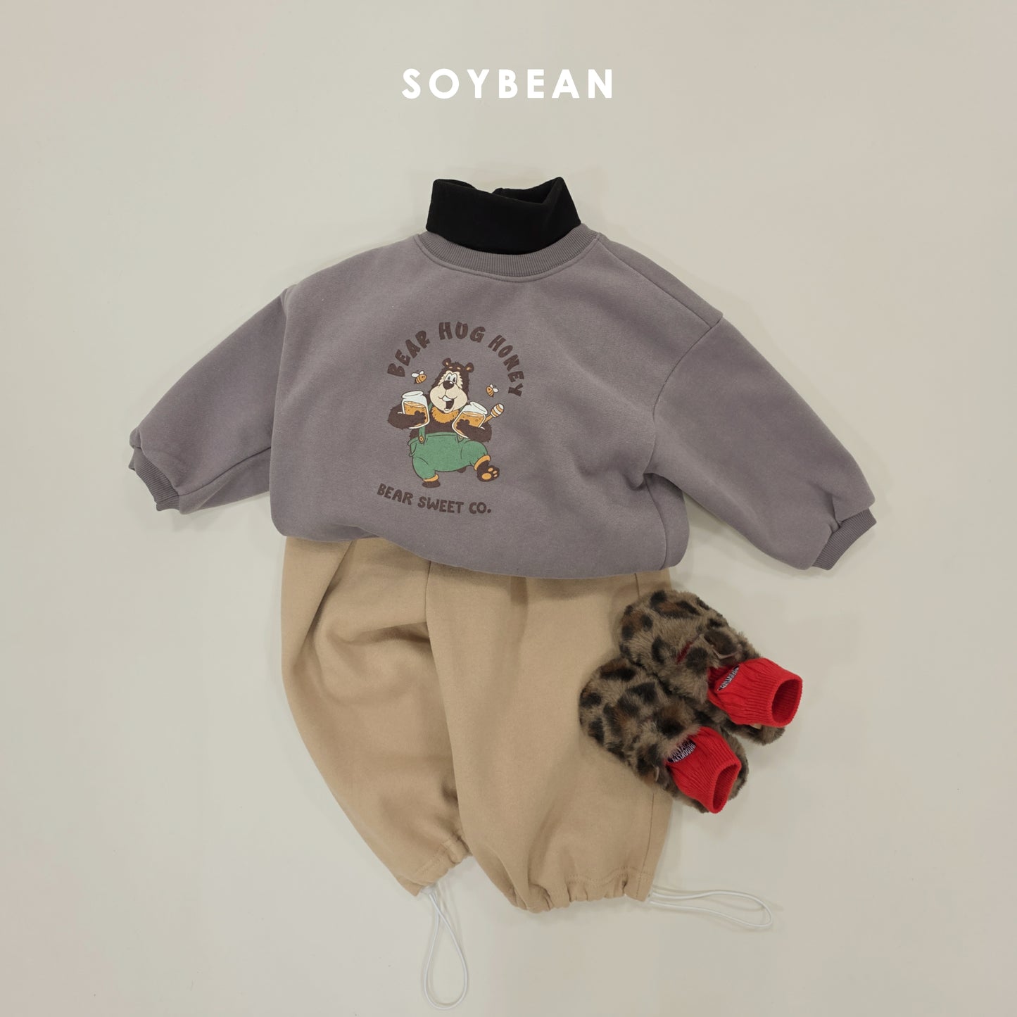 (Pre-order) Soybean Kids Winter - Pintuck Fleece-Lined Training Pants 핀턱트레이닝팬츠 (3 Colors)