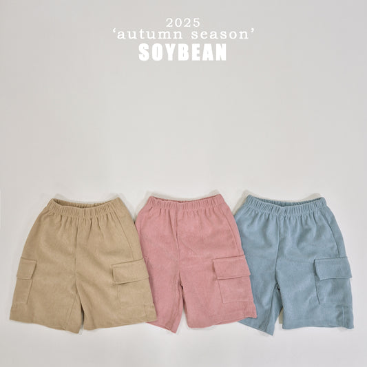 (Pre-order) Soybean Kids - Corduroy Cargo Crop Pants 골덴카고7부PT (3 Colors)