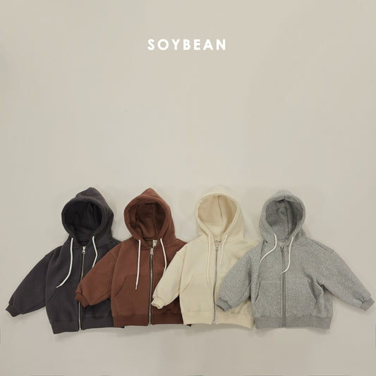 (Pre-order) Soybean Kids Winter - Fleece-Lined Basic Hood Zip-Up 양기모후드집업 (4 Colors)