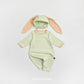 (Pre-order) OOTTBEBE Spring - Modal Heart Romper & Bunny Ear Bonnet Set 모달하트전신슈트+토끼보넷 (4 Colors)