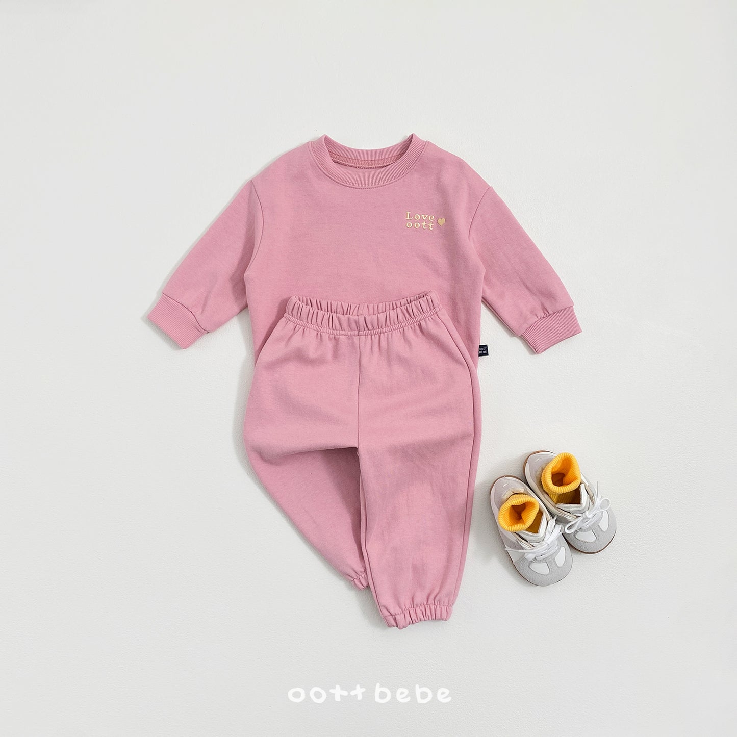 (Pre-order) OOTTBEBE Spring - Love OOTT Top & Bottom Set 러브오뜨상하복 (4 Colors)
