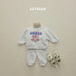 (Pre-order) Soybean Kids Winter - America Fleece-Lined Top & Bottom Set 아메리카양기모상하 (2 Colors)
