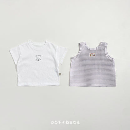 (Pre-order) OOTTBEBE Summer - Sherbet 1+1 Tee Set (Kids) 샤베트 1+1티셔츠 (5 Colors)