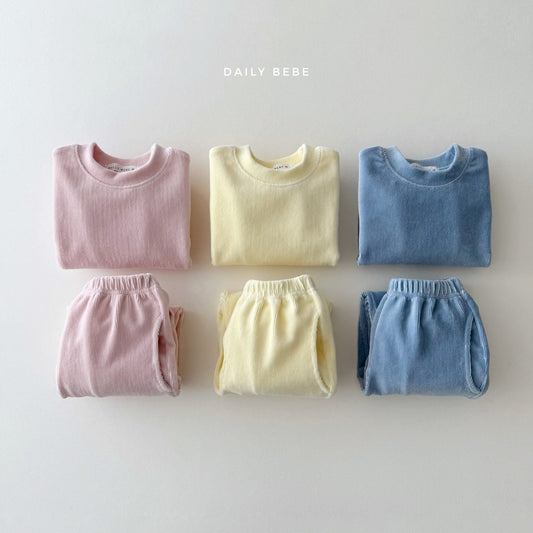 (Pre-order) Daily Bebe Winter - Kids’ Velour Jogger Top & Bottom Set 벨로아 조거세트 (3 Colors)