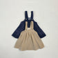 (Pre-order) OOTTBEBE - Velour Overall Skirt 벨로아멜빵스커트 (2 Colors)