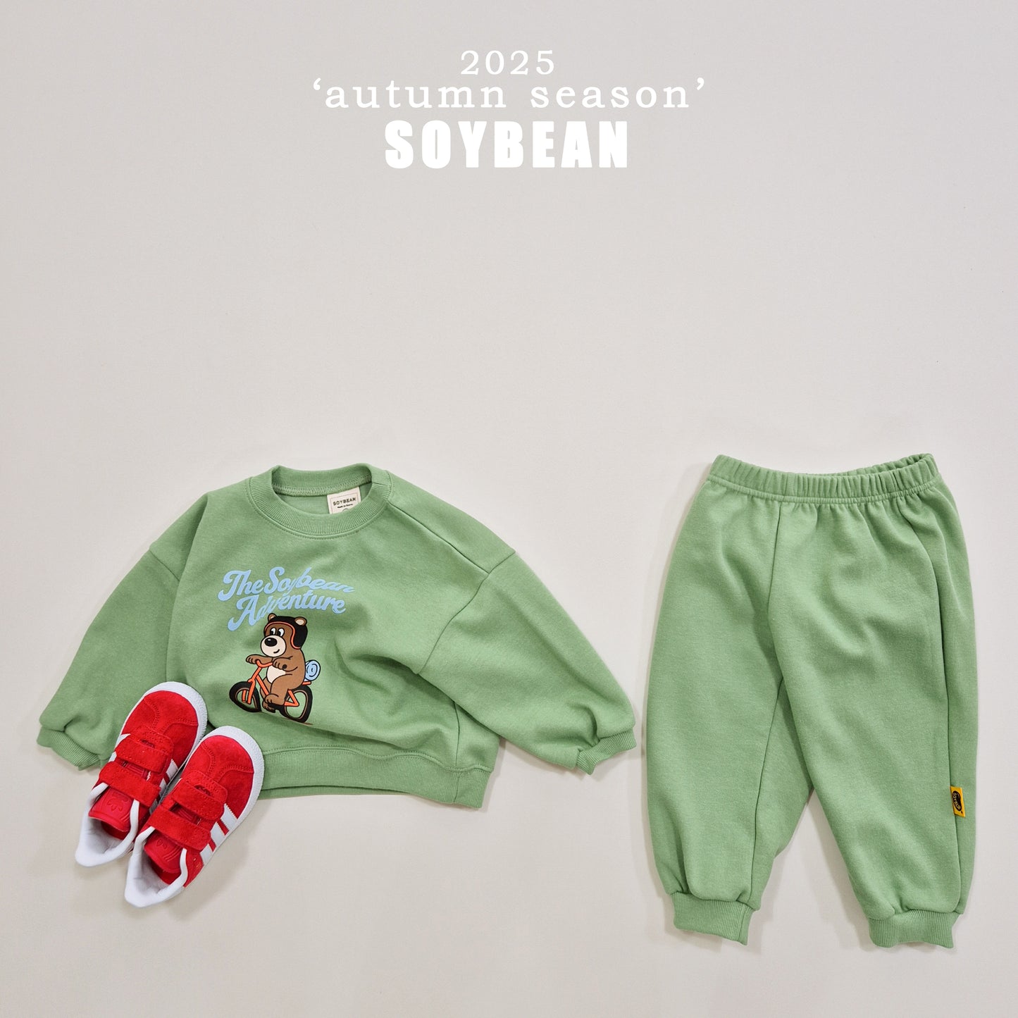 (Pre-order) Soybean Kids - Bear Adventure Top & Bottom Set 곰돌어드벤쳐상하복 (3 Colors)