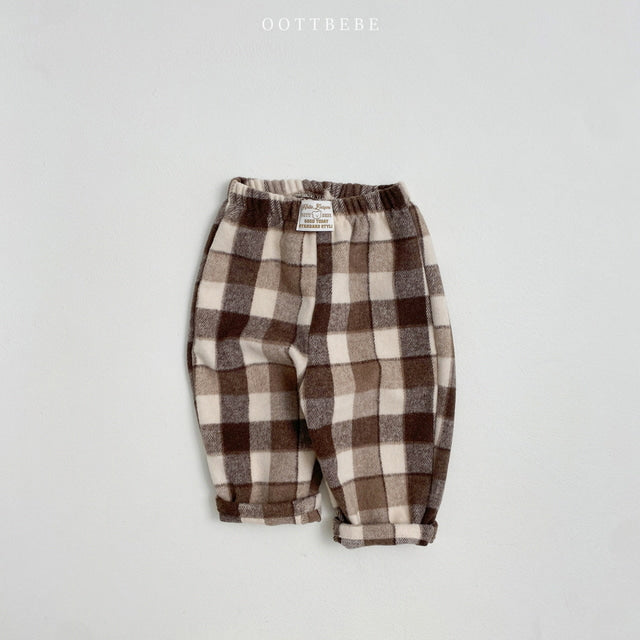 (Pre-order) OOTTBEBE - Brownie Winter Check Pants 브라우니체크팬츠 (2 Colors)