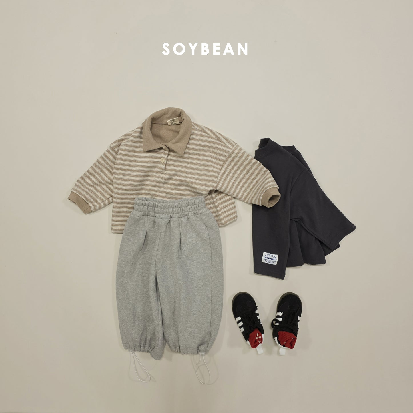(Pre-order) Soybean Kids Winter - Cozy Layered Fleece-Lined Tee 포근한레이어드티 (5 Colors)
