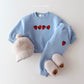 (Pre-order) Daily Bebe - Kids’ Strawberry Top & Bottom Set 딸기자수 상하셋트 (3 Colors)