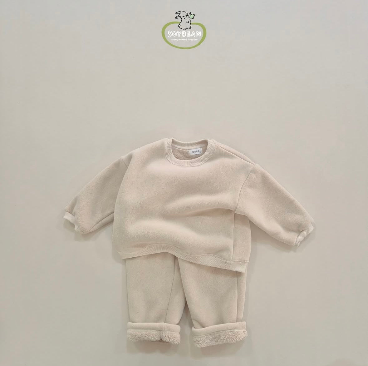 (Pre-order) Soybean Kids - Super Fleece Wide Top & Bottom Set 슈퍼플리스와이드상하복 (4 Colors)