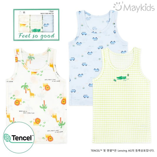 (Pre-Order) MayKids - Safari Croco Tencel Modal Boys’ Camisole (3-pack)