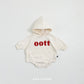(Pre-order) OOTTBEBE Spring - Bouclé Hoodie Romper 댄디부클후드슈트 (2 Colors)