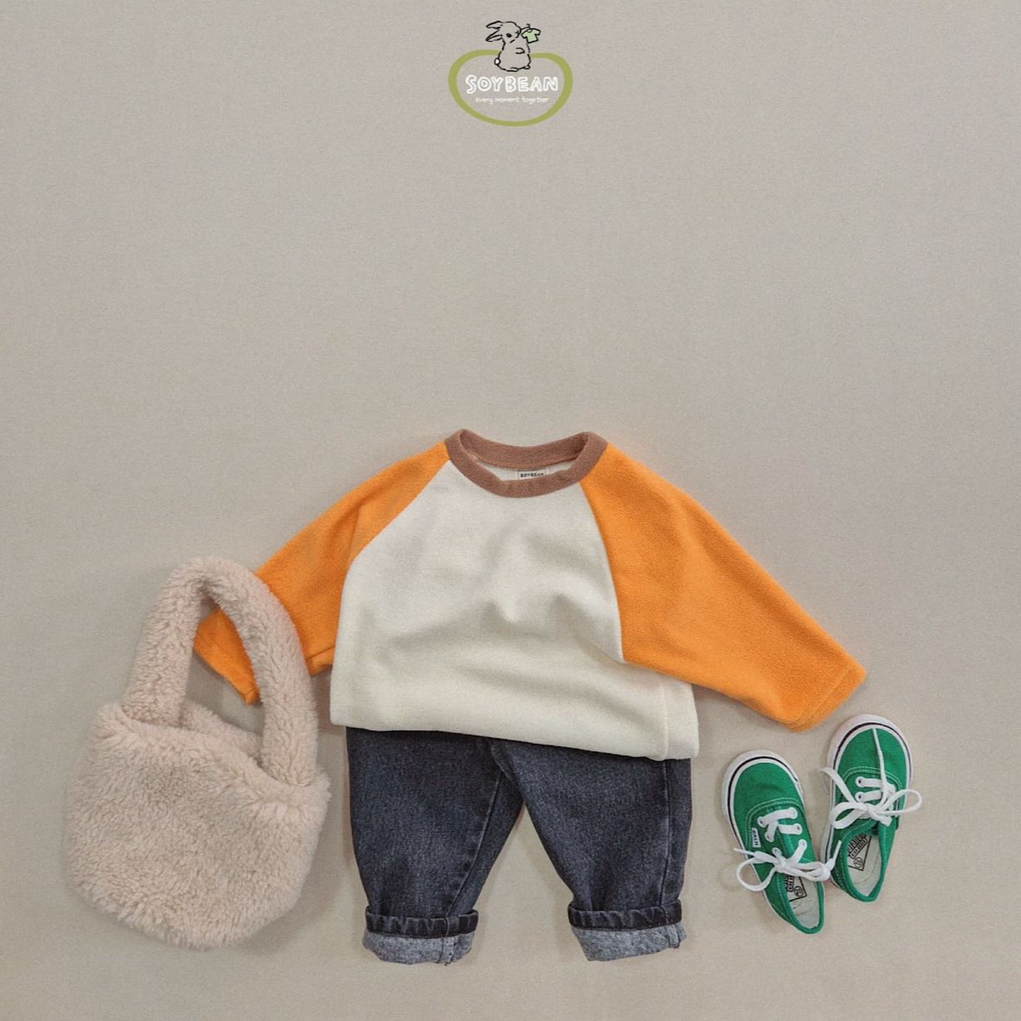 (Pre-order) Soybean Kids - Fleece-Lined Tapered Denim Pants 기모테이퍼드데님팬츠 (2 Colors)