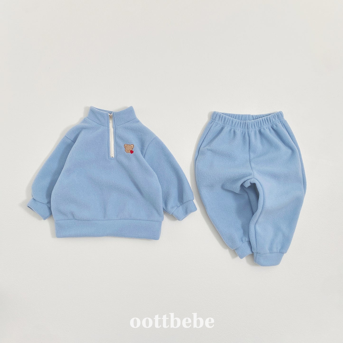 (Pre-order) OOTTBEBE Winter - Puppy Fleece Anorak Top & Bottom Set 멍멍아노락상하복 (4 Colors)