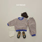 (Pre-order) Soybean Kids Winter - Rainbow Mochi Fleece-Lined Top & Bottom Set 무지개모찌상하복 (2 Colors)