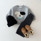 (Pre-order) Daily Bebe Winter - Kids' Fuzzy Ribbon Sweatshirt 뽀글 리본 맨투맨 (2 Colors)