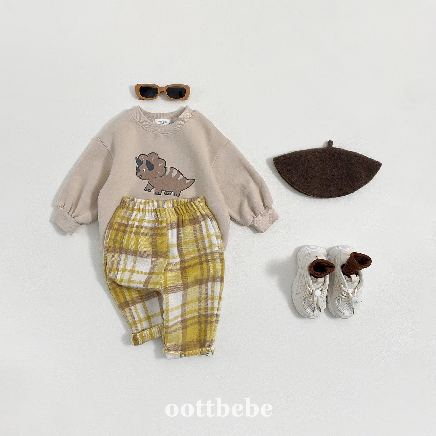 (Pre-order) OOTTBEBE Winter - Cozy Check Pants 웨하스체크팬츠 (4 Colors)