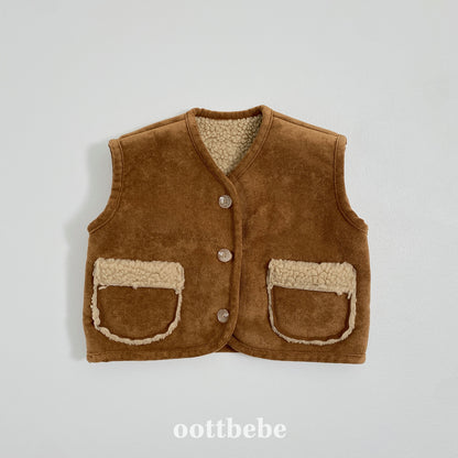 (Pre-order) OOTTBEBE Winter - Mustang Vest 무스탕베스트