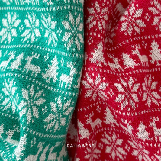 (Pre-order) Daily Bebe Winter - Kids' Holiday Jacquard Knit Sweatshirt 쟈가드맨투맨 (2 Colors)
