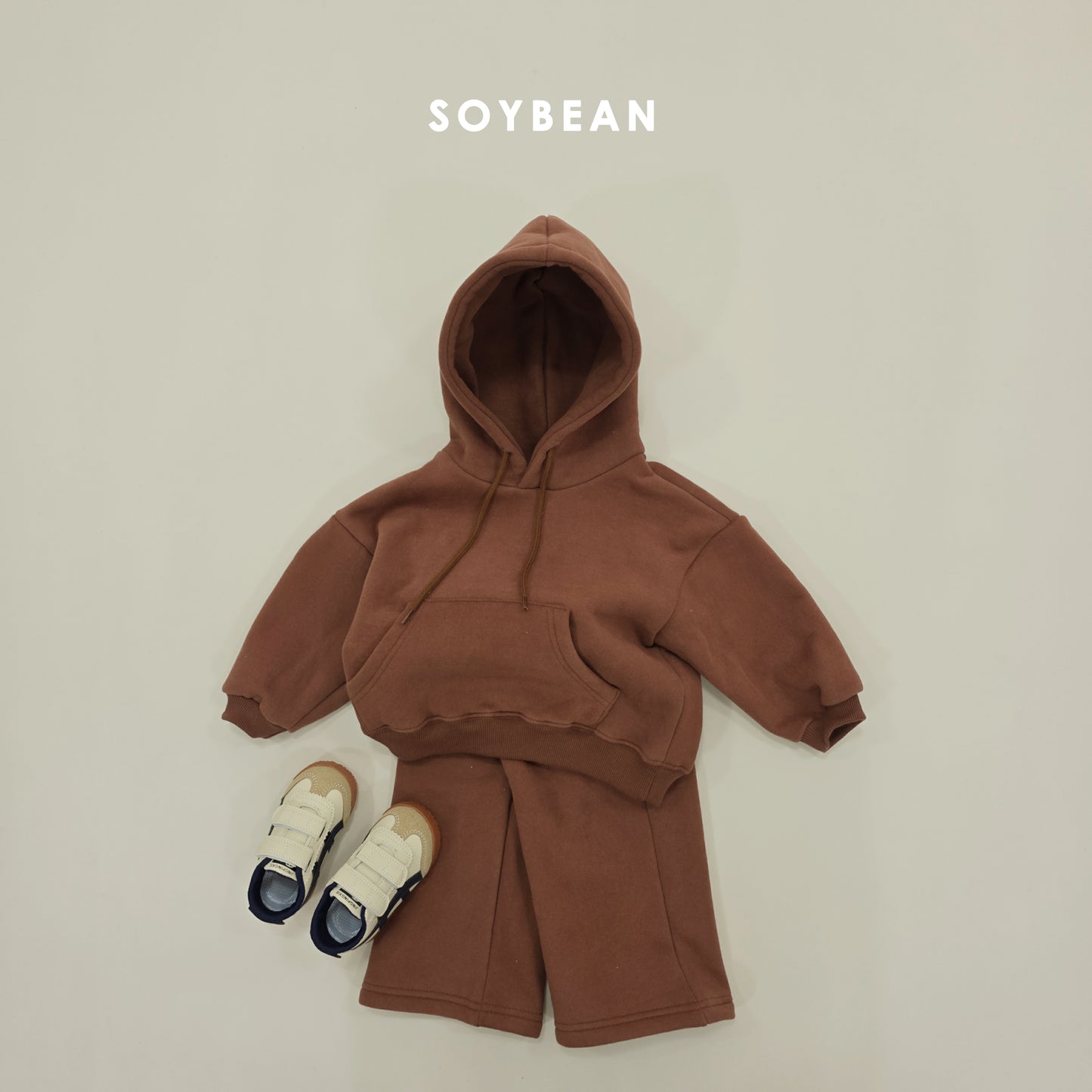 (Pre-order) Soybean Kids Winter - Hooded Fleece-Lined Wide Top & Bottom Set 후드와이드상하복 (5 Colors)