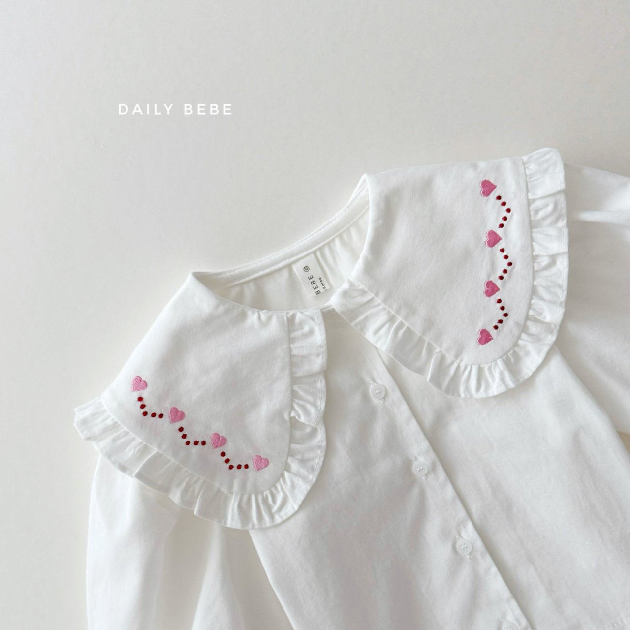 (Pre-order) Daily Bebe - Kids’ Embroidered Collar Blouse 자수카라 블랑