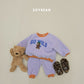 (Pre-order) Soybean Kids Winter - Camping Bear Fleece Top & Bottom Set 캠핑베어플리스상하 (3 Colors)