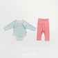 (Pre-order) OOTTBEBE Spring - Picnic Modal Ribbed Romper & Leggings Set 피크닉슈트세트 (3 Colors)