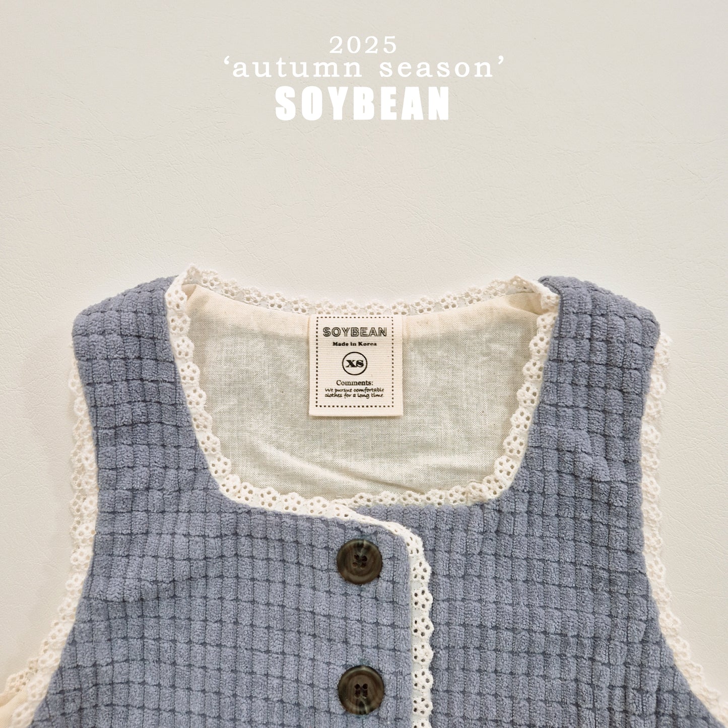 (Pre-order) Soybean Kids - Little Lace Vest 꼬마레이스조끼 (2 Colors)