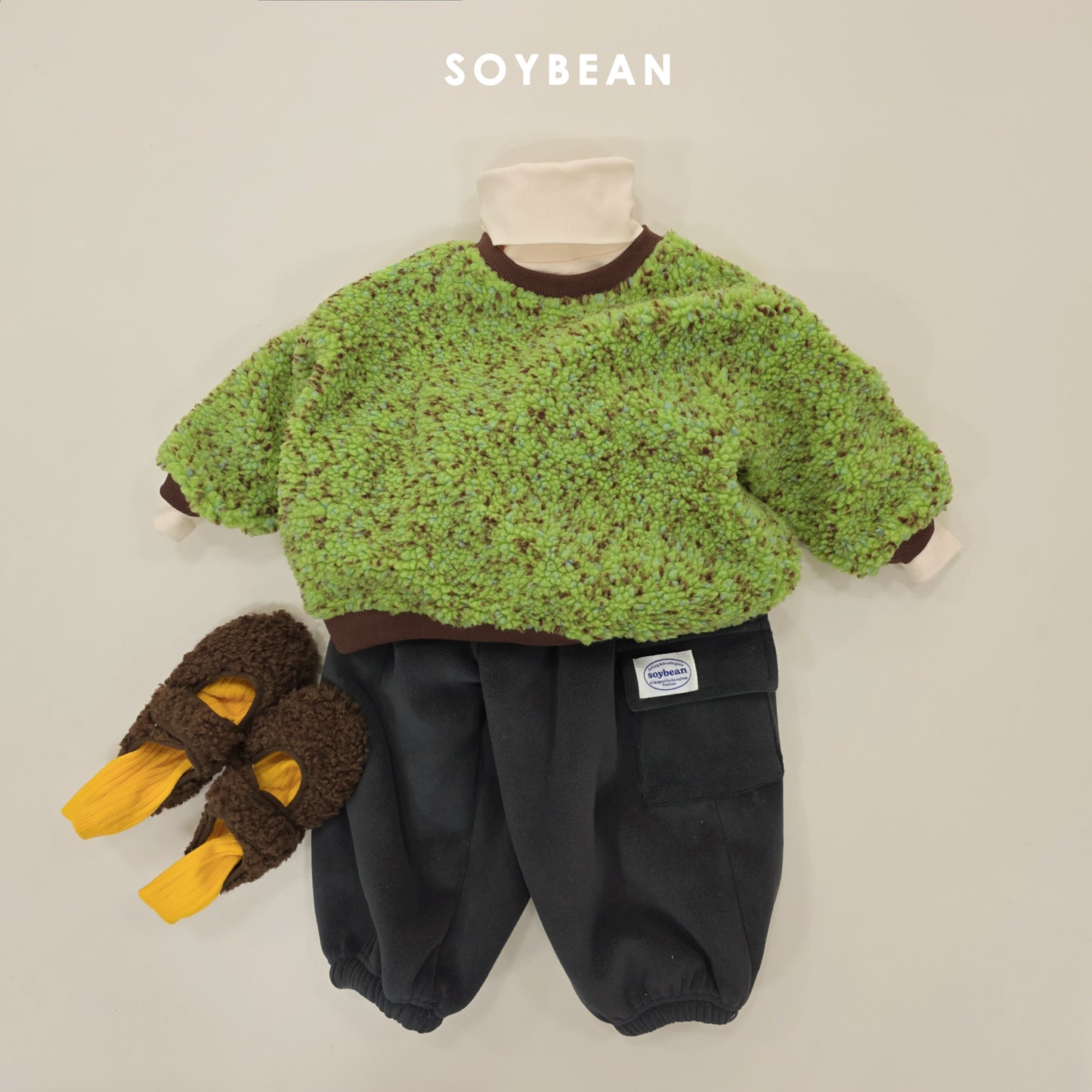 (Pre-order) Soybean Kids Winter - Popping Sherpa Sweatshirt 팝핑양털맨투맨 (4 Colors)