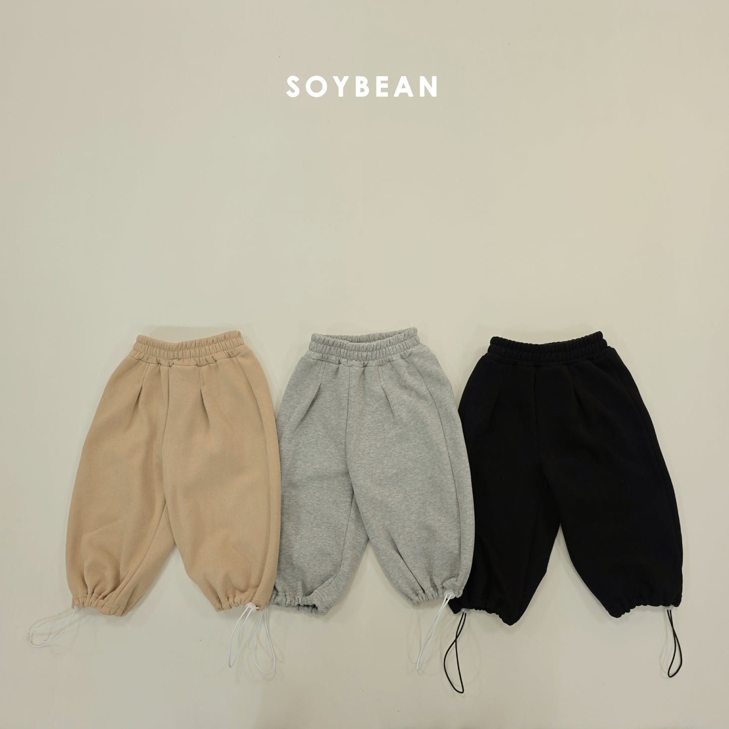 (Pre-order) Soybean Kids Winter - Pintuck Fleece-Lined Training Pants 핀턱트레이닝팬츠 (3 Colors)
