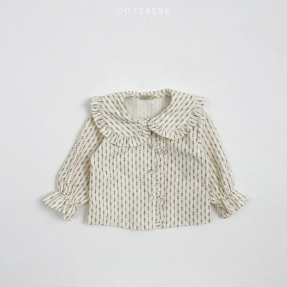 (Pre-order) OOTTBEBE - Wendy Frill Blouse 웬디프릴블라우스 (2 Colors)