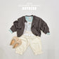 (Pre-order) Soybean Kids - Check Accent Ribbed Cardigan 체크단작가디건 (2 Colors)