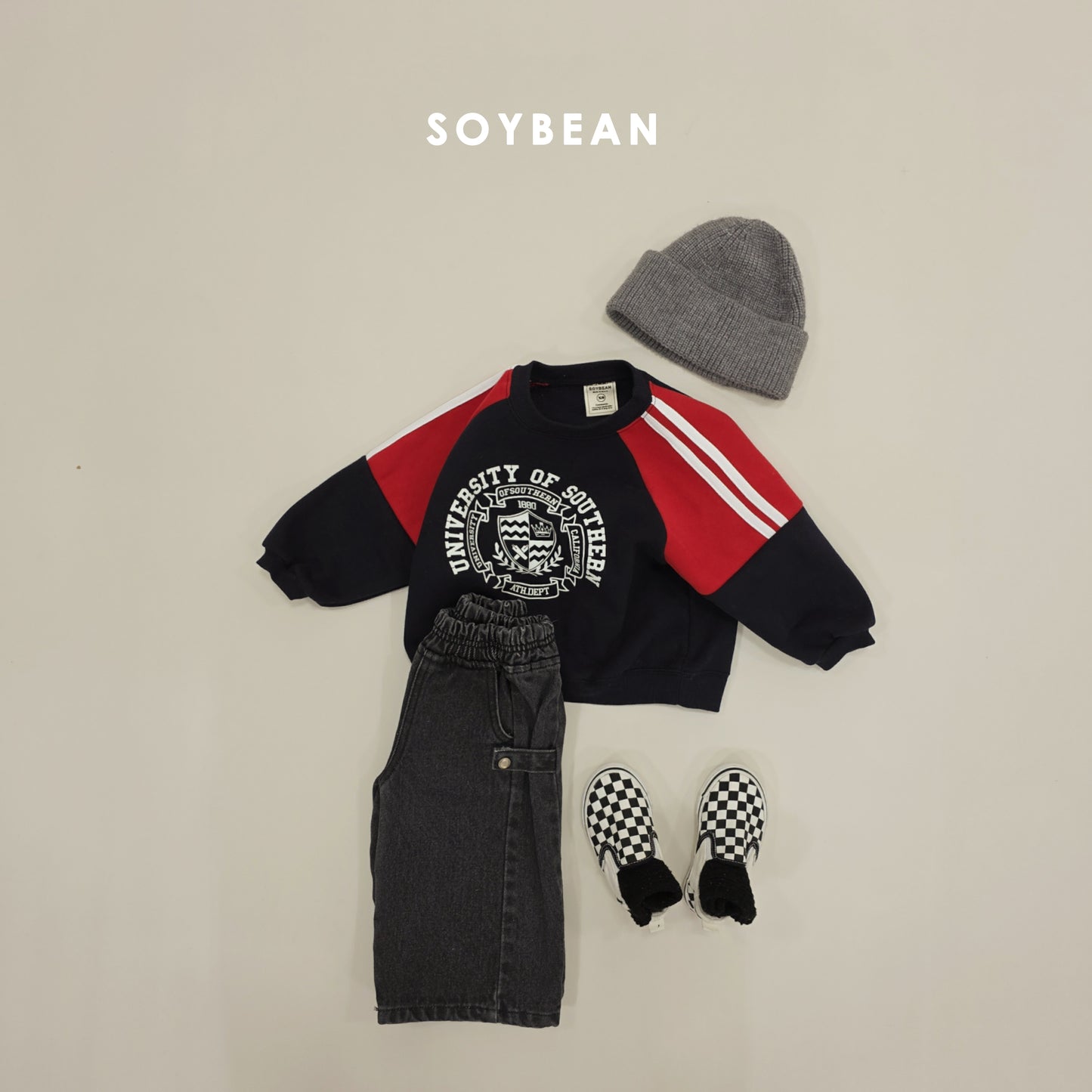 (Pre-order) Soybean Kids Winter - Snap Cut Fleece-Lined Denim Pants 스냅컷기모데님 (2 Colors)
