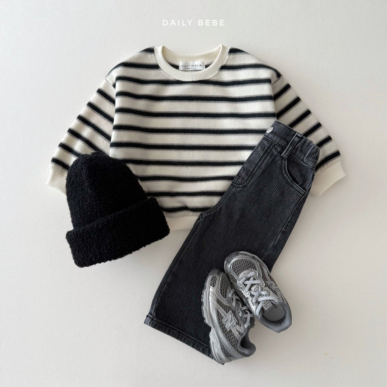 (Pre-order) Daily Bebe Winter - Fleece Cozy Print Sweatshirt 후리스 맨투맨 (4 Colors)