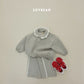 (Pre-order) Soybean Kids Winter - Collar Frill Fleece-Lined Top & Bottom Set 카라프릴양기모상하 (2 Colors)