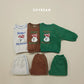 (Pre-order) Soybean Kids Winter - Cloud Bunny Fleece-Lined Top & Bottom Set 양기모구름토끼상하 (3 Colors)
